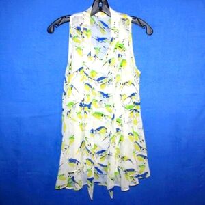 Sis Sis Bird Print Sleeveless Blouse S